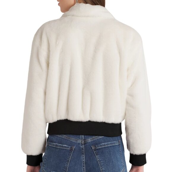 Vigoss White and Black Faux Fur Sherpa Jacket Women’s Medium - Picture 3 of 5